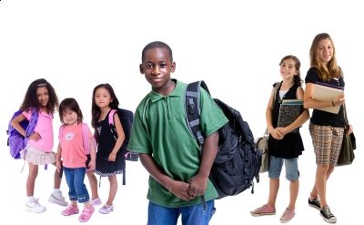 Group of school children
